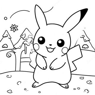 Pikachu Navidad Páginas para colorear
