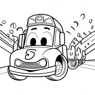 Pagina Para Colorear De Chick Hicks En Una Carrera 7281 2071