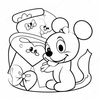 Pagina Para Colorear De Personajes Dulces De Disney Con Cartas De Amor 72985-16617