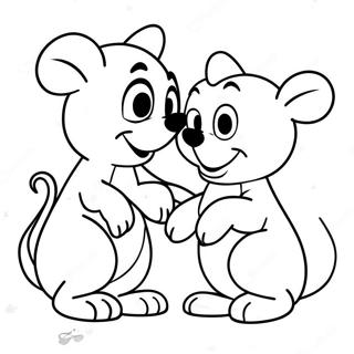 Pagina Para Colorear De Animales Juguetones De Disney Enamorados 72986-16623