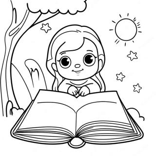 Pagina Para Colorear De Lectura De Cuento Magico 73190 16777