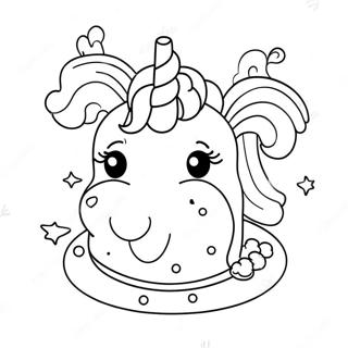 Pastel De Unicornio Páginas para colorear