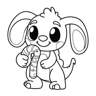 Dibujo De Navidad De Stitch Adorable Páginas para colorear