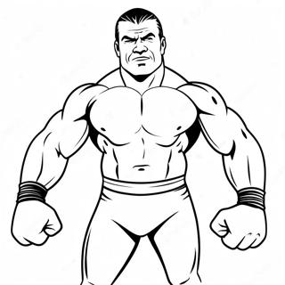 Pagina Para Colorear De Luchador De Wwe Dinamico Con Trazos 73830-17269