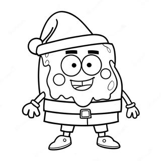 Pagina Para Colorear De Spongebob Con Gorro De Santa 73933-17349