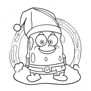 Pagina Para Colorear De Spongebob Con Gorro De Santa 73933-17350