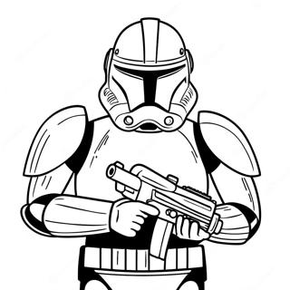 Pagina Para Colorear De Clone Trooper Feroz Con Blaster 73960-17379