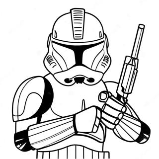 Pagina Para Colorear De Clone Trooper Feroz Con Blaster 73960-17380