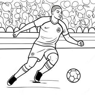 Pagina Para Colorear De Mbappe Driblando El Balon 73984-17389