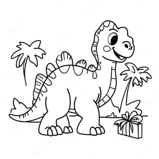 Pagina Para Colorear De Dinosaurio Navideno 74214-17567