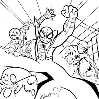 Spider Man Luchando Contra Villanos Para Colorear 744-2357