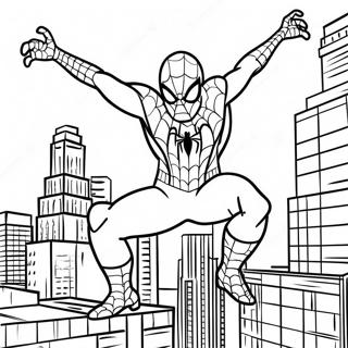 Spider Man En Pose De Accion Para Colorear 745-414