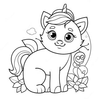 Gatito Unicornio Páginas Para Colorear