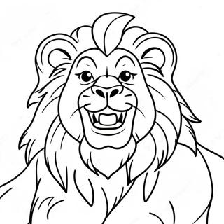 Pagina Para Colorear Del Leon Cobarde Rugiendo 74703-17964