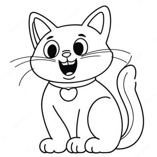 Pagina Para Colorear De Gato De Dibujos Animados Jugueton 74752-17992