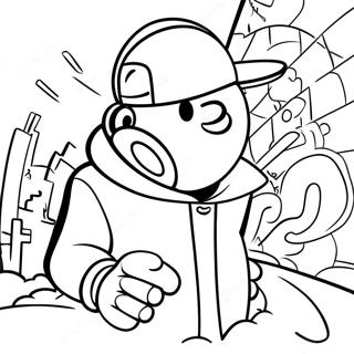 Pagina Para Colorear De Arte Graffiti Hip Hop 74778-18016