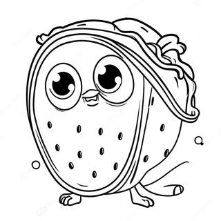 Pagina Para Colorear De Taco Divertido Con Ojos 74802-18031