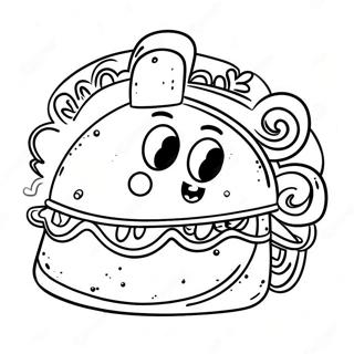Pagina Para Colorear De Taco Divertido Con Ojos 74802-18032