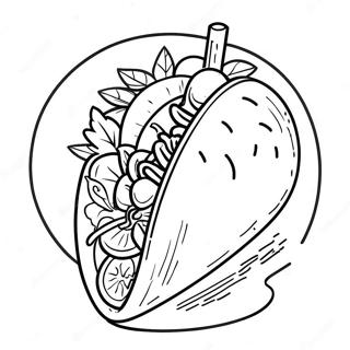 Pagina Para Colorear De Taco Delicioso Relleno De Carne 74803-18036