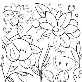 Pagina Para Colorear De Jardin De Flores Azules Vibrantes 74883-18101