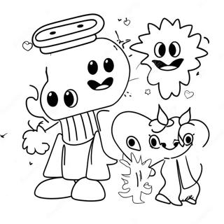 Pagina Para Colorear De Personajes De Dibujos Animados Coloridos De Los 80 74958-18156