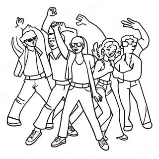 Pagina Para Colorear De Fiesta De Baile Funky De Los 80 74960-18161