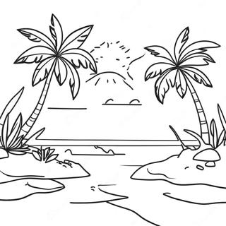 Pagina Para Colorear De Isla Tropical Soleada 75038-18224