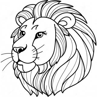 Leon Majestuoso Rugiendo Pagina Para Colorear 75112-18271