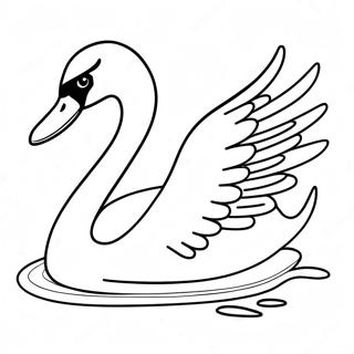 Cisne Elegante Deslizandose Sobre El Agua Pagina Para Colorear 75113-18273