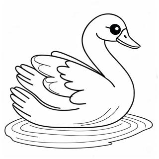 Cisne Elegante Deslizandose Sobre El Agua Pagina Para Colorear 75113-18274