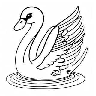 Cisne Elegante Deslizandose Sobre El Agua Pagina Para Colorear 75113-18275