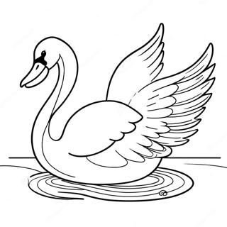 Cisne Elegante Deslizandose Sobre El Agua Pagina Para Colorear 75113-18276