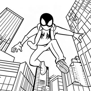 Pagina Para Colorear De Miles Morales Saltando Por La Ciudad 7561-486