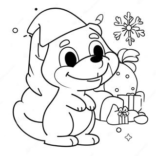 Bluey De Navidad Páginas Para Colorear