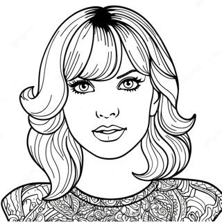 Pagina Para Colorear De Taylor Swift Con Atuendo Oscuro 75910-18891