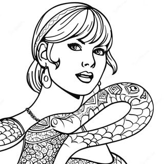 Pagina Para Colorear De Taylor Swift Con Motivo De Serpiente 75911-18896