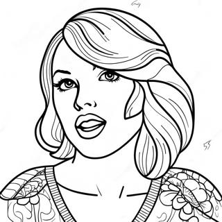 Pagina Para Colorear De Taylor Swift Con Labios Rojos Audaces 75913-18904