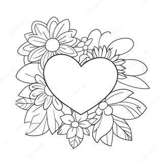 Pagina Para Colorear De Corazones Y Flores Adorables 76040-18996