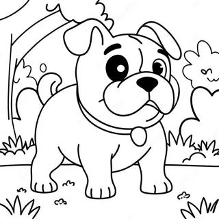 Pagina Para Colorear De Un Bulldog Jugueton En El Parque 76092 19033