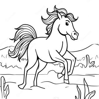 Caballo Salvaje Realista Páginas para colorear