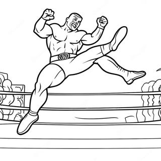Pagina Para Colorear De Luchador De Wwe Saltando Sobre Oponente 76447-19312