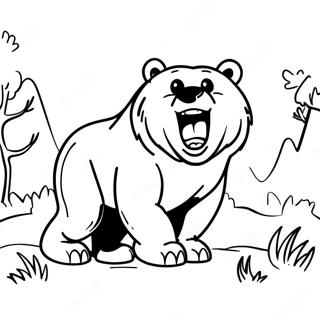 Pagina Para Colorear De Un Oso Pardo Rugiendo 76732-19544