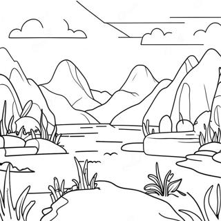 Pagina Para Colorear De Paisaje De Fantasia En Pixeles 76758-19561