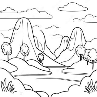 Pagina Para Colorear De Paisaje De Fantasia En Pixeles 76758-19562