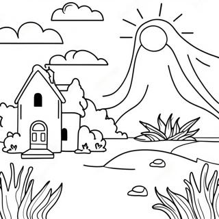 Pagina Para Colorear De Paisaje De Fantasia En Pixeles 76758-19563