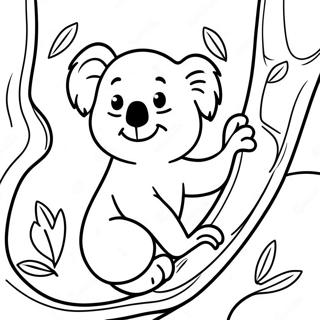 Pagina Para Colorear De Un Koala Trepando Un Arbol 76883-19658