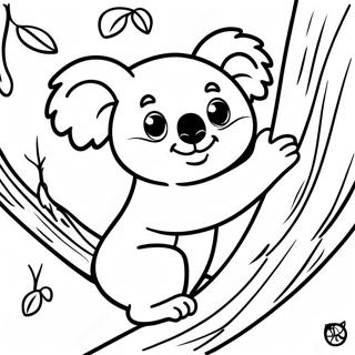 Pagina Para Colorear De Un Koala Trepando Un Arbol 76883-19659