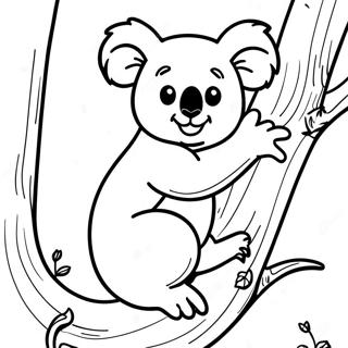 Pagina Para Colorear De Un Koala Trepando Un Arbol 76883-19660