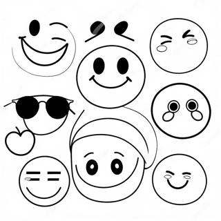 Pagina Para Colorear De Caras Sonrientes Con Gafas De Sol 77217-19901
