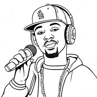 Pagina Para Colorear De Rapero Con Microfono 77319-19975